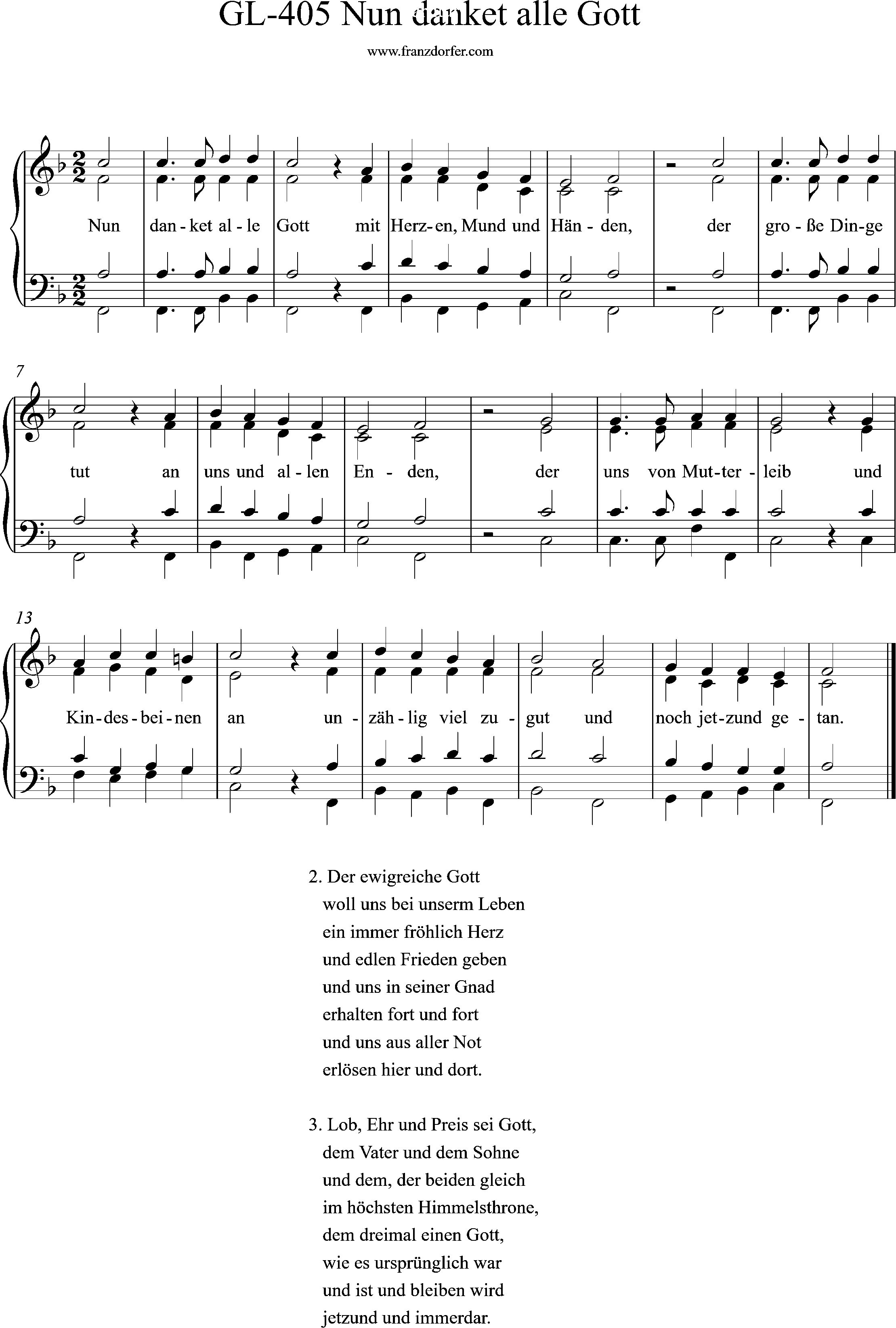 Orgelnoten, GL-405, F-Dur